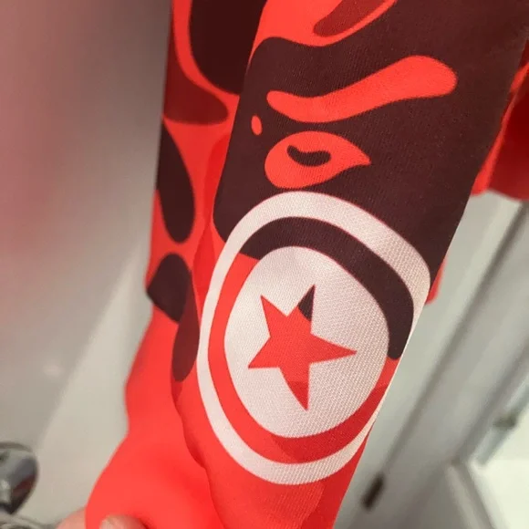 BAPE designer brand Camo Red Shark Full Zip Hoodie lightweight jacket Size XXL - Picture 8 of 15